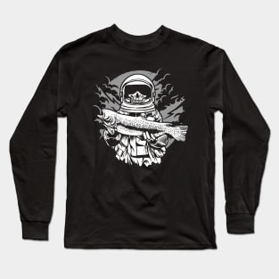 Astronaut Fisherman Long Sleeve T-Shirt